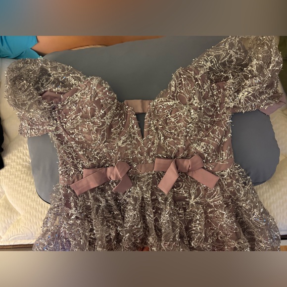 For Love And Lemons - Brynne Lavender and Silver Lace Dress - Picture 12 of 15